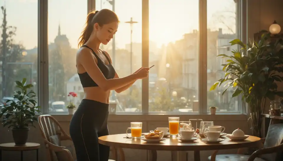Sport à domicile avant le petit-déjeuner